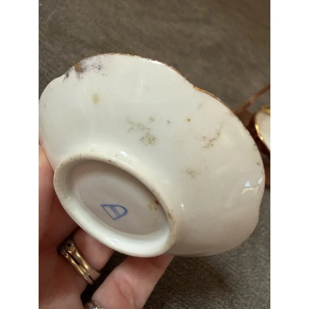Antique Royal Vienna Porcelain Demitasse Cup Saucer Hand Painted Bindenschild